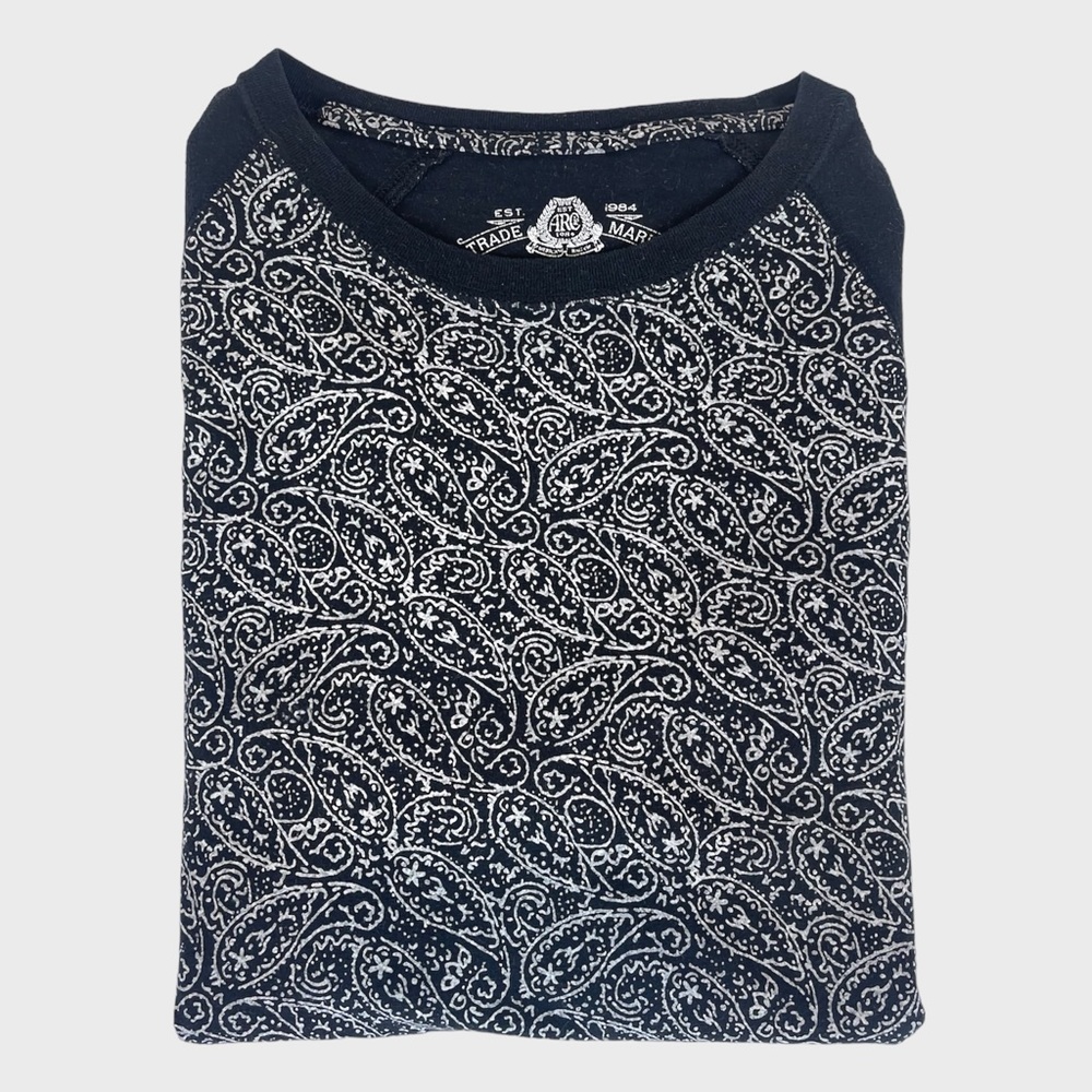 American Rag Cie Paisley Design 3/4 Sleeve T-shirt - Picture 3 of 7